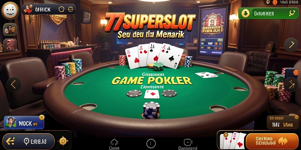Gameplay seru 77SUPERSLOT dalam permainan Poker online.