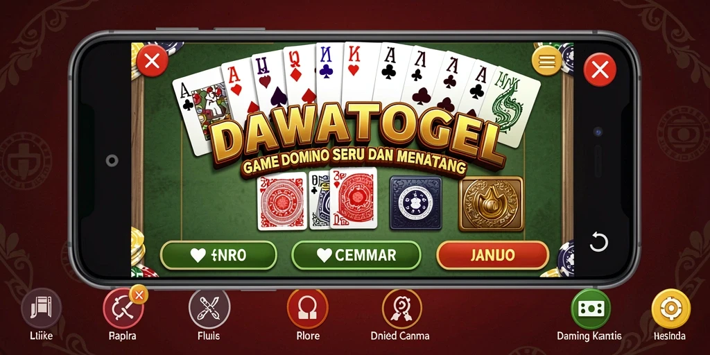Tangkapan layar utama DAWATOGEL menunjukkan aksi gameplay Domino yang seru.
