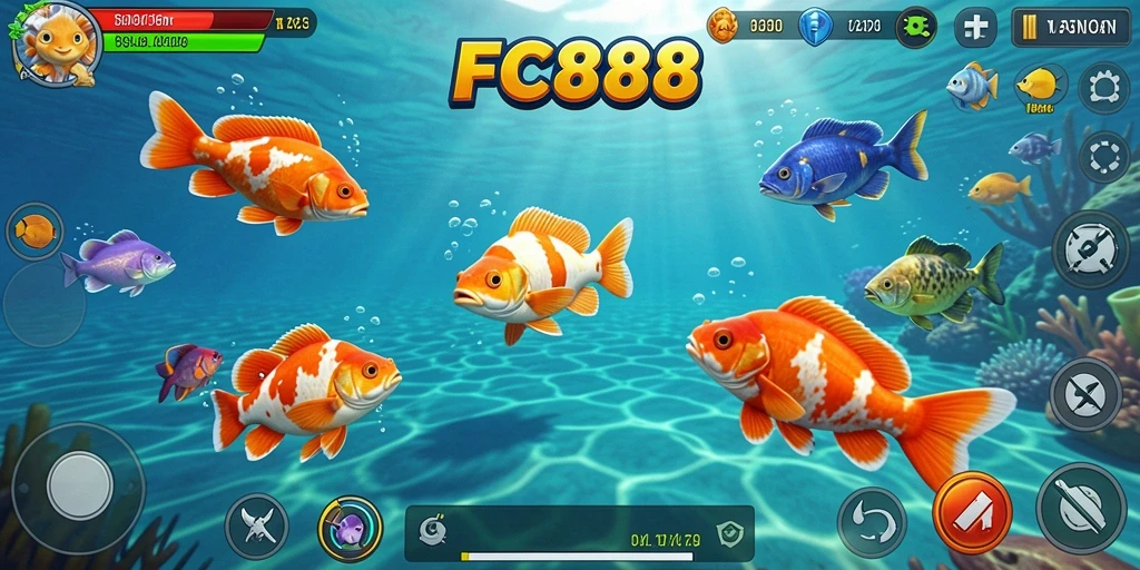 Screenshot gameplay seru Tembak Ikan FC888.