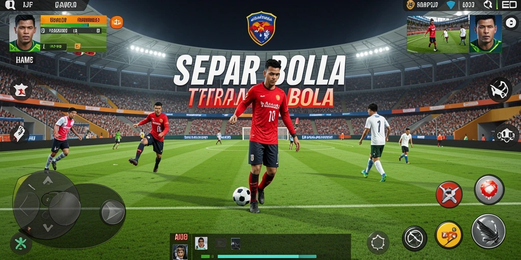 Screenshot gameplay dari HARAPJP yang menampilkan pertandingan sepak bola.