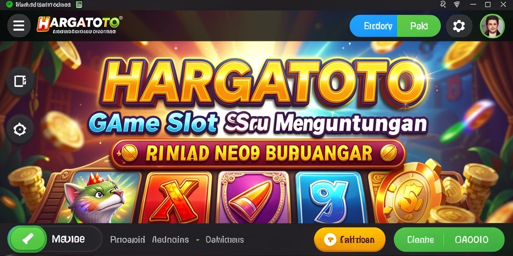 Tampilan gameplay HARGATOTO dengan efek visual slot yang menarik.