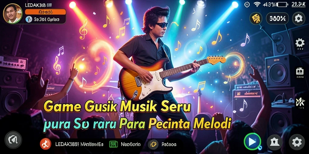 Tampilan gameplay LEDAK388 yang menarik dengan beragam lagu.