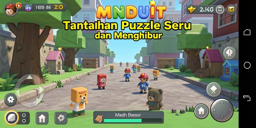 Screenshot gameplay MNDUIT yang menampilkan tingkat tantangan puzzle yang seru.