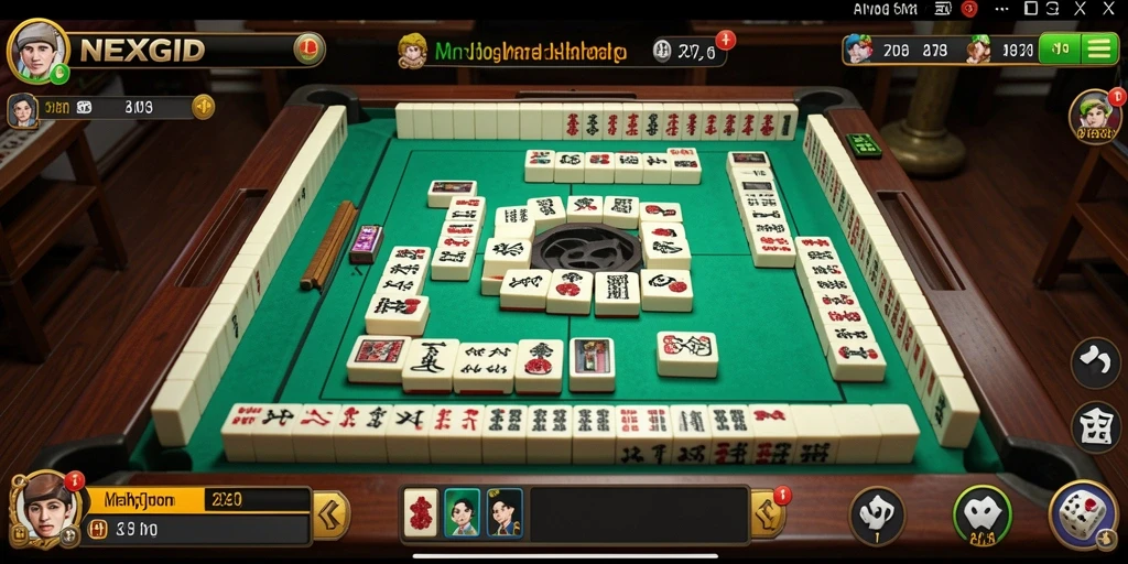 Screenshot utama NEXGID menampilkan gameplay seru dan desain papan Mahjong yang menarik.