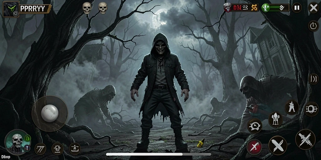 Tampilan gameplay mendebarkan di dunia kelam PPRRYY.