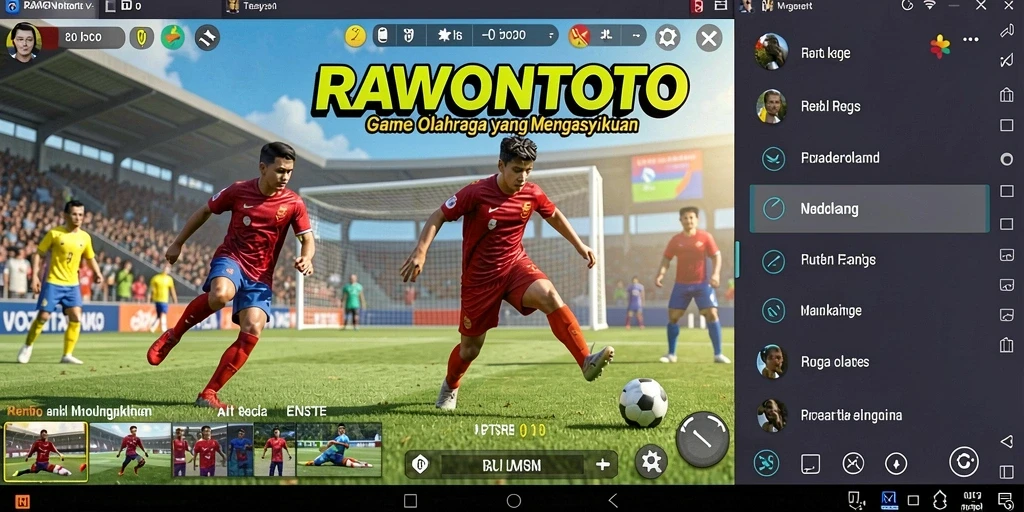 Tangkapan layar RAWONTOTO menampilkan aksi seru dalam pertandingan olahraga.
