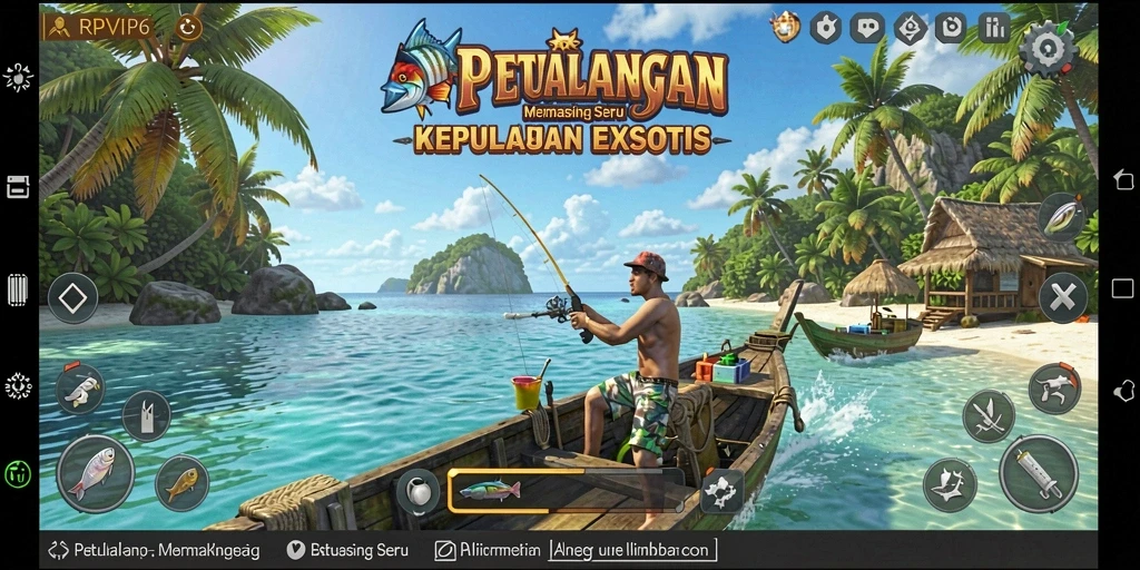 Tangkapan ikan epik di RPVIP6 dengan latar belakang laut yang indah.