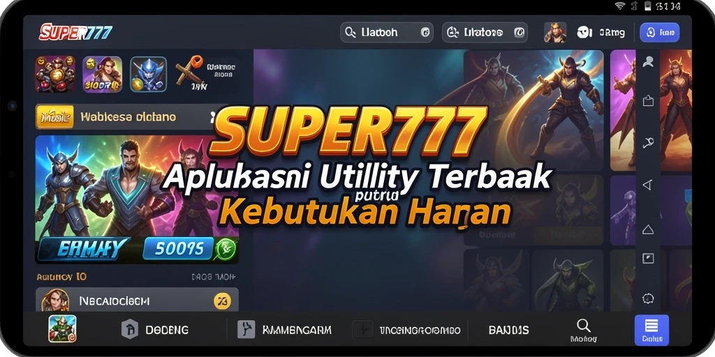 Tampilan utama SUPER777 menunjukkan berbagai fitur Utility yang bermanfaat.